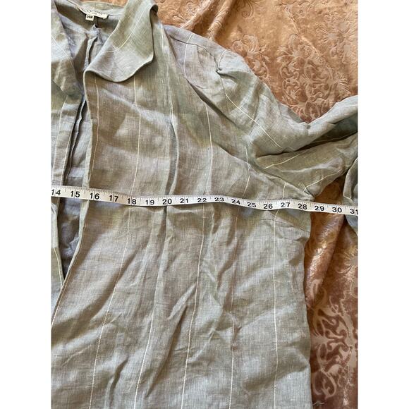 Vintage 80s linen power suit grey with open blazer and‎ pants size 24 - Picture 5 of 11